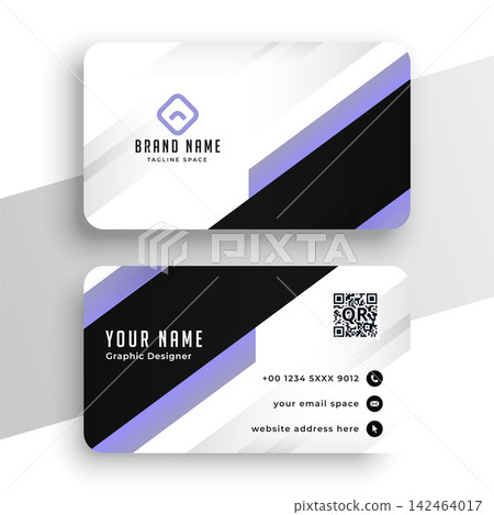 geometric purple modern business card template design 142464017