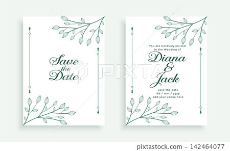 decorative leaves style wedding invitation card template decorative leaves style wedding invitation card template 142464077