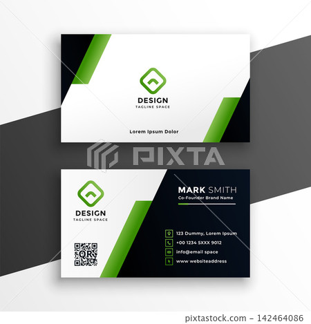 professional geometric green business card template design professional geometric green business card template design 142464086