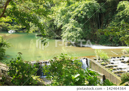 從愛媛郡內子町道之驛小田之裡Seseragi看到的小田河 從愛媛郡內子町道之驛小田之裡Seseragi看到的小田河 142464364