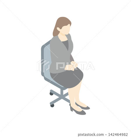 等距視角商務人物,女性,坐在椅子上,全身像,姿勢,辦公室,工作,插圖,庫存圖片 等距視角商務人物,女性,坐在椅子上,全身像,姿勢,辦公室,工作,插圖,庫存圖片 142464982