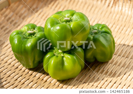 神樂辣椒,一種傳統蔬菜,盛於篩子上食用(九月) 神樂辣椒,一種傳統蔬菜,盛於篩子上食用(九月) 142465186