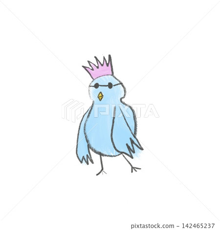可愛的藍鳥角色插畫 可愛的藍鳥角色插畫 142465237