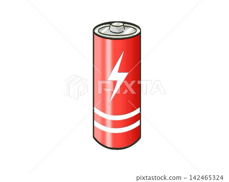 An illustration of a dry cell battery, a device for storing electricity. An illustration of a dry cell battery, a device for storing electricity. 142465324