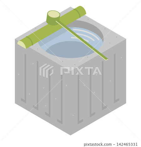 Isometric square water basin Isometric square water basin 142465331