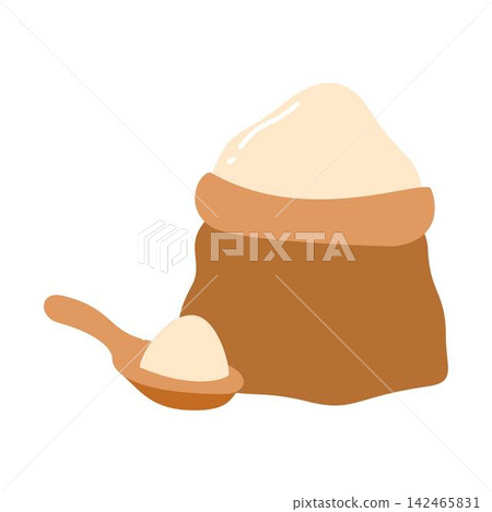 a bag of sugar for making pancake, pancake day illustration a bag of sugar for making pancake, pancake day illustration 142465831