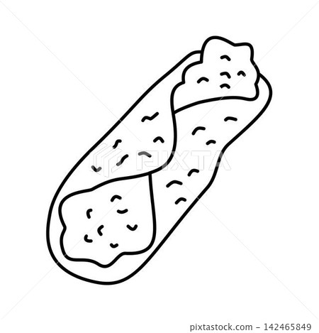 hand drawn cannoli dessert illustration hand drawn cannoli dessert illustration 142465849