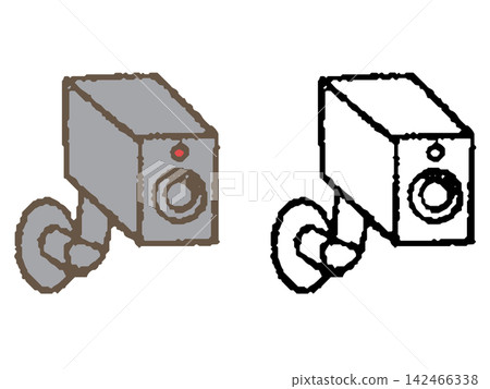 Surveillance camera illustration Surveillance camera illustration 142466338
