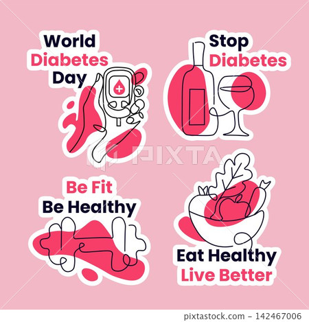 Social Media Label for World Diabetes Day Flat Cartoon Background Illustration Social Media Label for World Diabetes Day Flat Cartoon Background Illustration 142467006