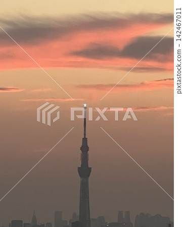 View of Tokyo Skytree at sunset ① View of Tokyo Skytree at sunset ① 142467011