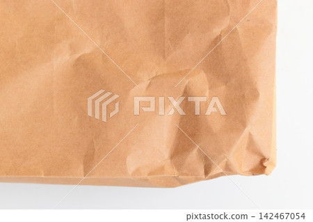 crease brown paper texture on white background, recycle material crease brown paper texture on white background, recycle material 142467054