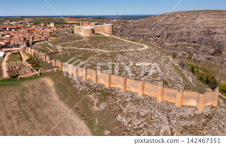 Castle of Berlanga de Duero. View from above. Province of Soria. Castile and Leon community Castle of Berlanga de Duero. View from above. Province of Soria. Castile and Leon community 142467351