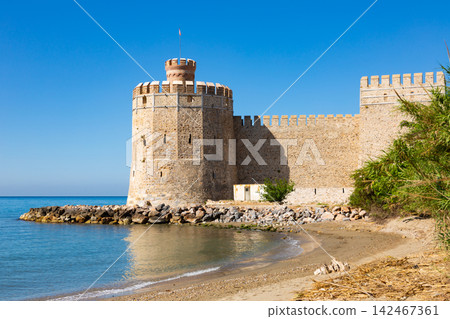 Tower and walls of Mamure kalesi, Mersin Province, Turkey Tower and walls of Mamure kalesi, Mersin Province, Turkey 142467361