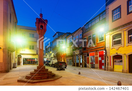 Evening streets of Vila Real city, Portugal 142467401