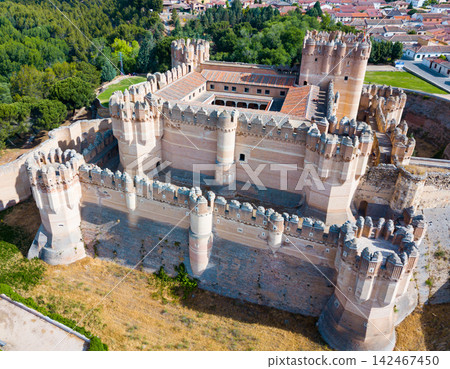 Aerial view of Castle in Coca, Spain Aerial view of Castle in Coca, Spain 142467450