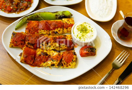 Just cooked beyti sarma served on table Just cooked beyti sarma served on table 142468296