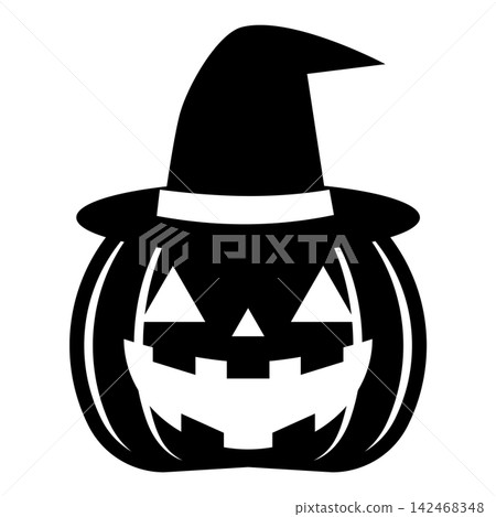 Halloween pumpkin lantern in a witch hat Halloween pumpkin lantern in a witch hat 142468348