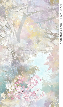 Sparkling clear water surface backgrounds combined with bright wildflower field scenic illustrations Sparkling clear water surface backgrounds combined with bright wildflower field scenic illustrations 142468771
