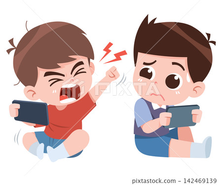 Children Playing Game and Arguing Cartoon Illustration Children Playing Game and Arguing Cartoon Illustration 142469139