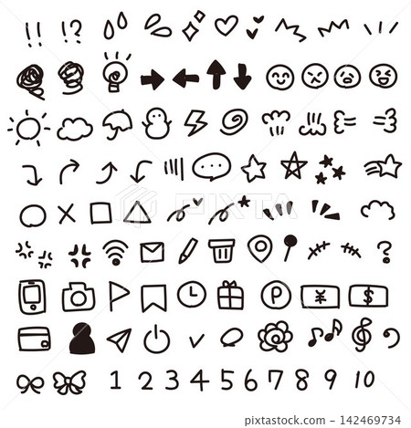 heartwarming, relaxed hand-drawn emojis heartwarming, relaxed hand-drawn emojis 142469734