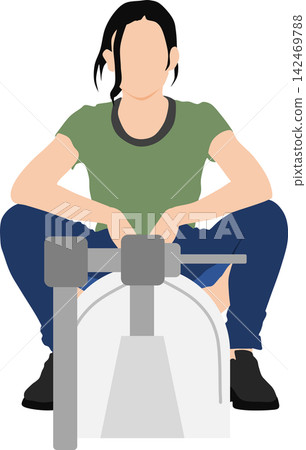 Illustration of a woman going to the toilet Illustration of a woman going to the toilet 142469788