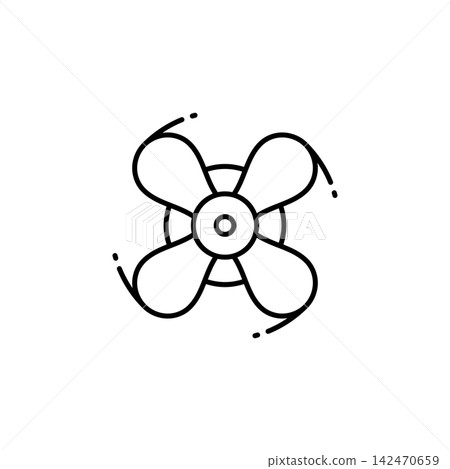 Ceiling fan line icon for home appliances, cooling, ventilation, household equipment, interior, electrical devices, home maintenance, web, mobile apps, and infographic design, isolated Ceiling fan line icon for home appliances, cooling, ventilation, household equipment, interior, electrical devices, home maintenance, web, mobile apps, and infographic design, isolated 142470659