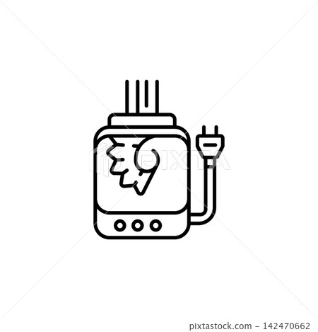 Electric sharpener line icon for home appliances, household equipment, stationery, electrical devices, school supplies, office tools, web, mobile apps, and infographic design, isolated 142470662
