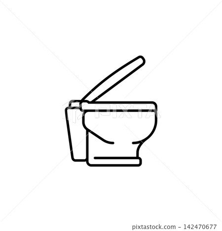 toilet icon. home appliance icon line style. perfect use for logo, presentation, website, and more. modern icon design outline style toilet icon. home appliance icon line style. perfect use for logo, presentation, website, and more. modern icon design outline style 142470677
