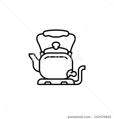 Electric kettle line icon for home appliances, kitchen equipment, hot water, household devices, beverage preparation, web, mobile apps, and infographic design, isolated Electric kettle line icon for home appliances, kitchen equipment, hot water, household devices, beverage preparation, web, mobile apps, and infographic design, isolated 142470682