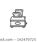 toaster vector icon. home appliance icon line style. perfect use for logo, presentation, website, and more. modern icon design outline style 142470725