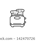 toaster vector icon. home appliance icon line style. perfect use for logo, presentation, website, and more. modern icon design outline style 142470726