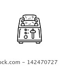 toaster vector icon. home appliance icon line style. perfect use for logo, presentation, website, and more. modern icon design outline style 142470727