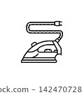 iron vector icon. home appliance icon line style. perfect use for logo, presentation, website, and more. modern icon design outline style 142470728