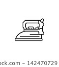 iron vector icon. home appliance icon line style. perfect use for logo, presentation, website, and more. modern icon design outline style 142470729