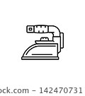 steam iron vector icon. home appliance icon line style. perfect use for logo, presentation, website, and more. modern icon design outline style 142470731