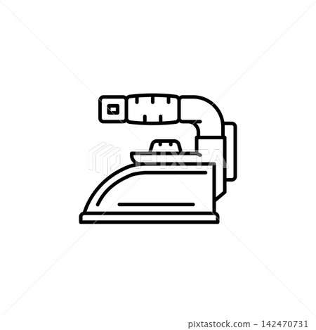 steam iron vector icon. home appliance icon line style. perfect use for logo, presentation, website, and more. modern icon design outline style steam iron vector icon. home appliance icon line style. perfect use for logo, presentation, website, and more. modern icon design outline style 142470731