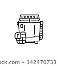 washing machine vector icon. home appliance icon line style. perfect use for logo, presentation, website, and more. modern icon design outline style 142470733