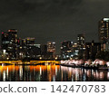 Night view and cherry blossoms from near Kyobashi Station and Tenmabashi in Osaka 142470783