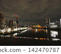 Night view and cherry blossoms from near Kyobashi Station and Tenmabashi in Osaka 142470787