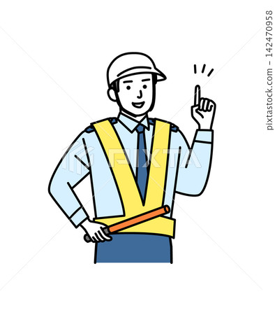 A young man acting as a traffic controller A young man acting as a traffic controller 142470958