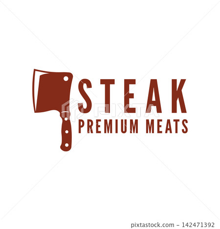 Vintage butcher knife silhouette symbol vector illustration for the meat industry, ideal for meat packaging, menu design, or label decoration. Vintage butcher knife silhouette symbol vector illustration for the meat industry, ideal for meat packaging, menu design, or label decoration. 142471392