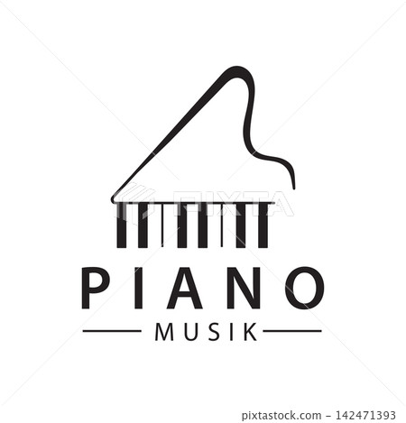 Piano keyboard key design suitable for various logo applications, such as for music schools or music courses. 142471393