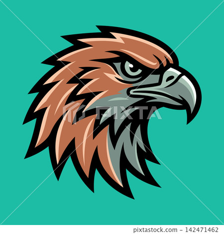 Brown Eagle Character Emblem Badge Logo Vector Template Brown Eagle Character Emblem Badge Logo Vector Template 142471462