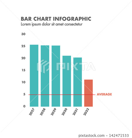 Bar chart infographic illustration. 142471533