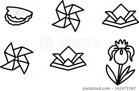 Children's Day accessories (line drawing) Children's Day accessories (line drawing) 142471567