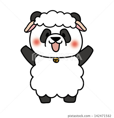 A panda wearing a sheep costume A panda wearing a sheep costume 142471582