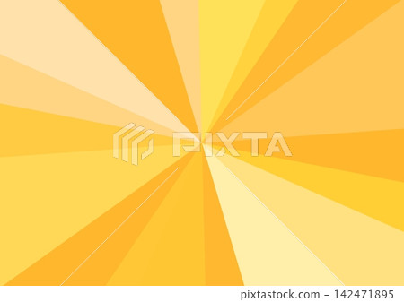 A sunburst background with yellow and orange radial lines spreading outwards, and a radial gradient where light diffuses from the center. 142471895
