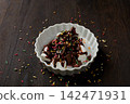 Marshmallow chocolate fondue 142471931