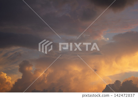 It is an atmospheric sunset sky. It is an atmospheric sunset sky. 142472837