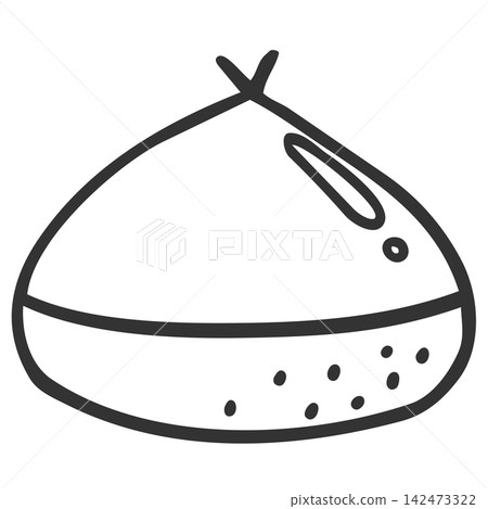 Simple chestnut illustration (line drawing) Simple chestnut illustration (line drawing) 142473322
